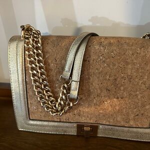 INC International Concepts Gold and Cork Bag